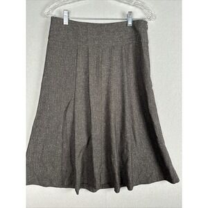 J. Jill Women's Skirt 4 Petite Brown Paneled A-Line Stretch 2861